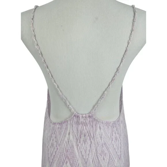 Free People Lilac Flowy Asymmetrical Midi Slip Dress | Balletcore Boho Coquette - Picture 9 of 16